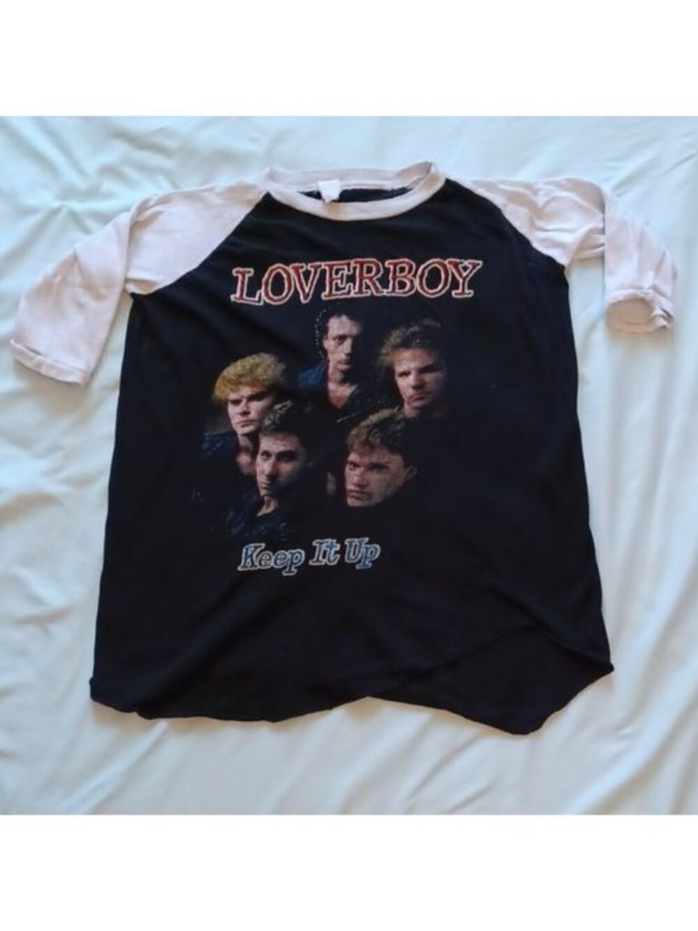 Vintage 1980s Loverboy Keep it Up Raglan Sleeve Shirt Youth Size XL